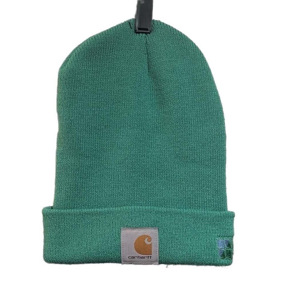 Carhartt Knit Cuffed Beanie A18 Brite Green with Larson Corporate Logo